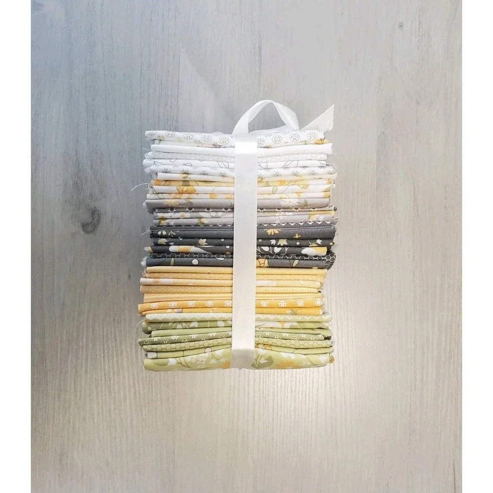 MODA Buttercup & Slate Fat Quarter Bundle by Corey Yoder Quilting Fabric 34 Pc